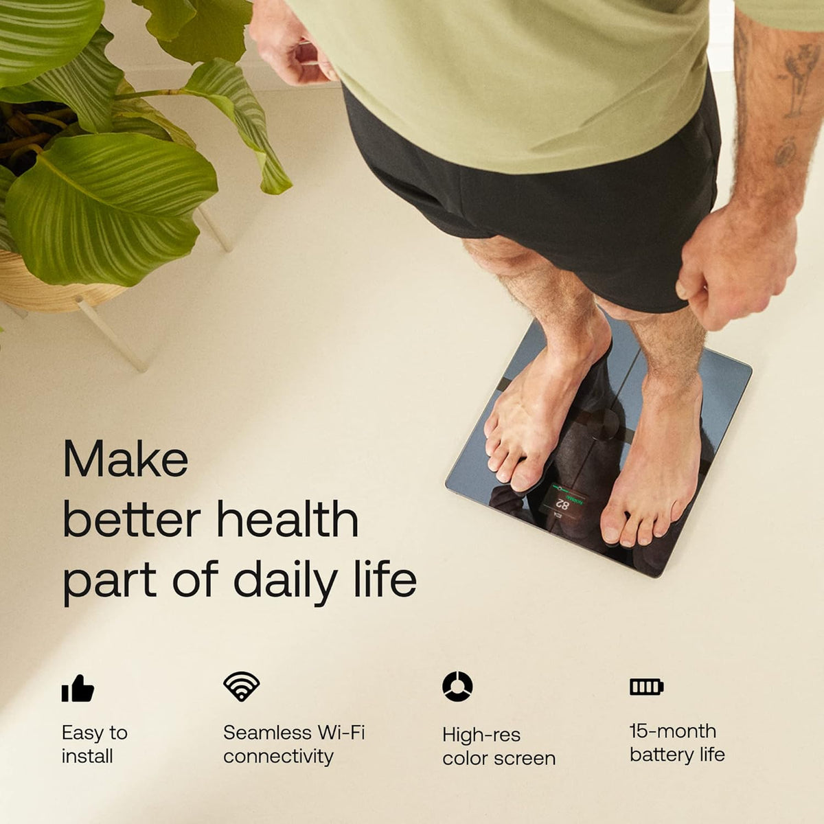 Body Smart - Accurate Scale for Body Weight and Fat Percentage, Body Composition Wi-Fi and Bluetooth Weight Scale, Baby Weight Scale, Smart Scale Apple Health Compatible, Bathroom Scale