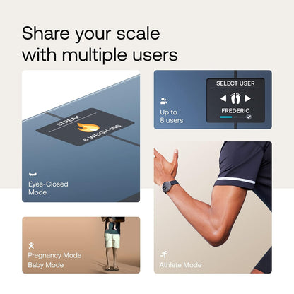 Body Smart - Accurate Scale for Body Weight and Fat Percentage, Body Composition Wi-Fi and Bluetooth Weight Scale, Baby Weight Scale, Smart Scale Apple Health Compatible, Bathroom Scale