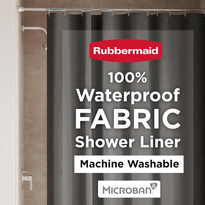 Black Shower Curtain Liner: Waterproof Fabric Shower Liner for Bathroom, with 2 Magnets and Rustproof Grommets, 70x72, Standard Size, Black