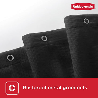 Black Shower Curtain Liner: Waterproof Fabric Shower Liner for Bathroom, with 2 Magnets and Rustproof Grommets, 70x72, Standard Size, Black