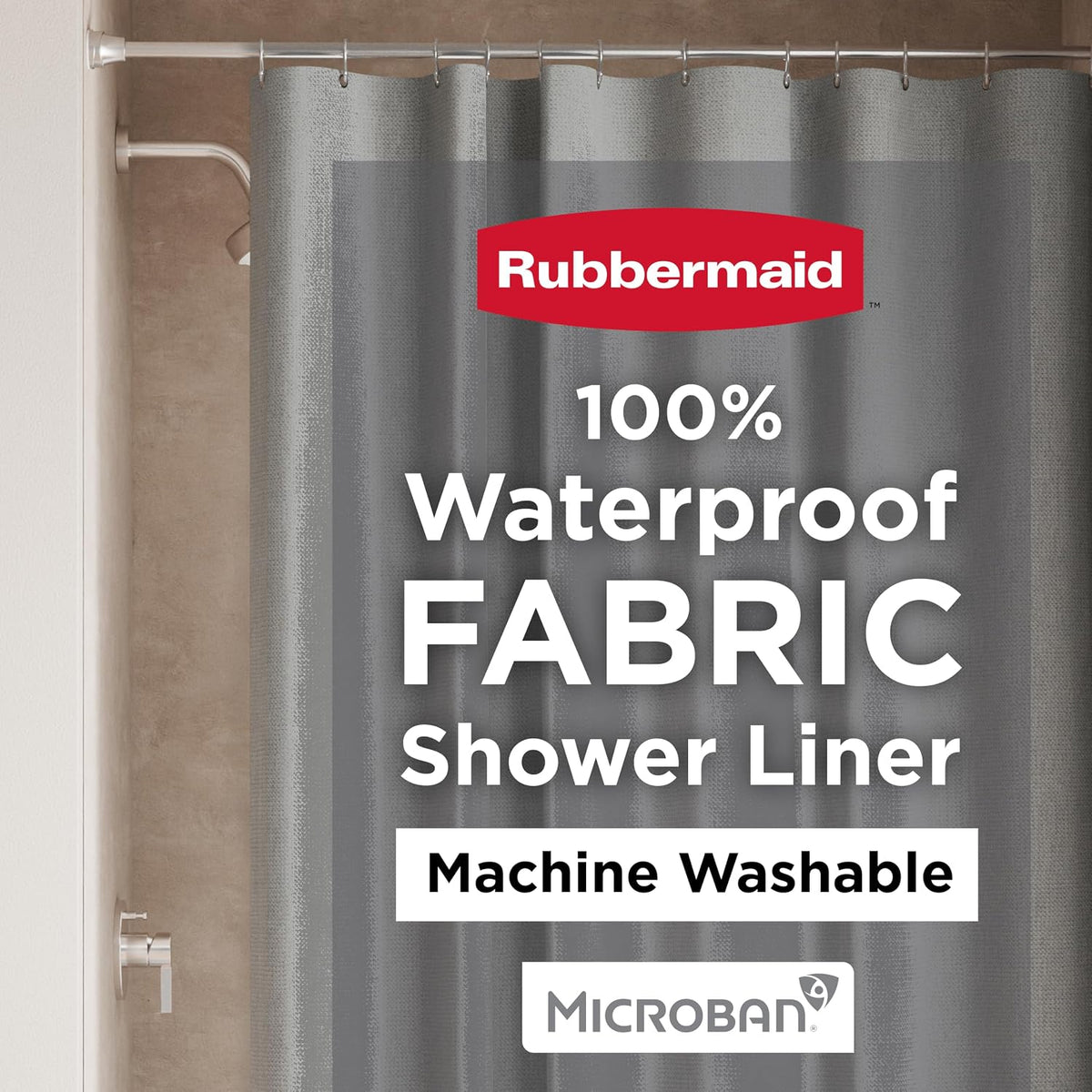 Black Shower Curtain Liner: Waterproof Fabric Shower Liner for Bathroom, with 2 Magnets and Rustproof Grommets, 70x72, Standard Size, Black