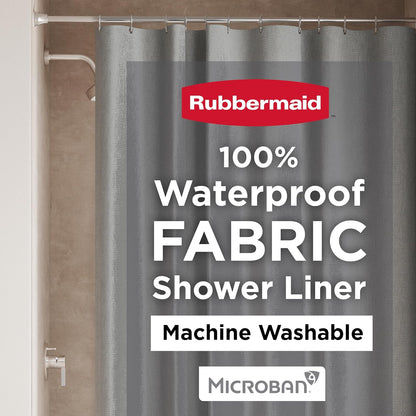 Black Shower Curtain Liner: Waterproof Fabric Shower Liner for Bathroom, with 2 Magnets and Rustproof Grommets, 70x72, Standard Size, Black