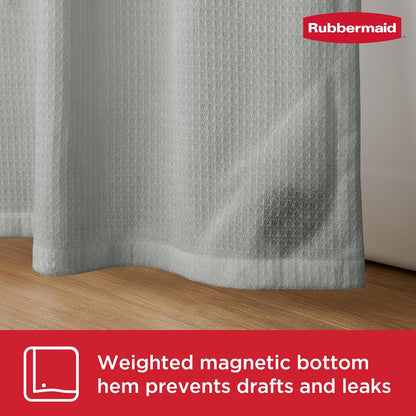 Black Shower Curtain Liner: Waterproof Fabric Shower Liner for Bathroom, with 2 Magnets and Rustproof Grommets, 70x72, Standard Size, Black