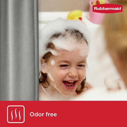 Black Shower Curtain Liner: Waterproof Fabric Shower Liner for Bathroom, with 2 Magnets and Rustproof Grommets, 70x72, Standard Size, Black