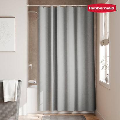 Black Shower Curtain Liner: Waterproof Fabric Shower Liner for Bathroom, with 2 Magnets and Rustproof Grommets, 70x72, Standard Size, Black