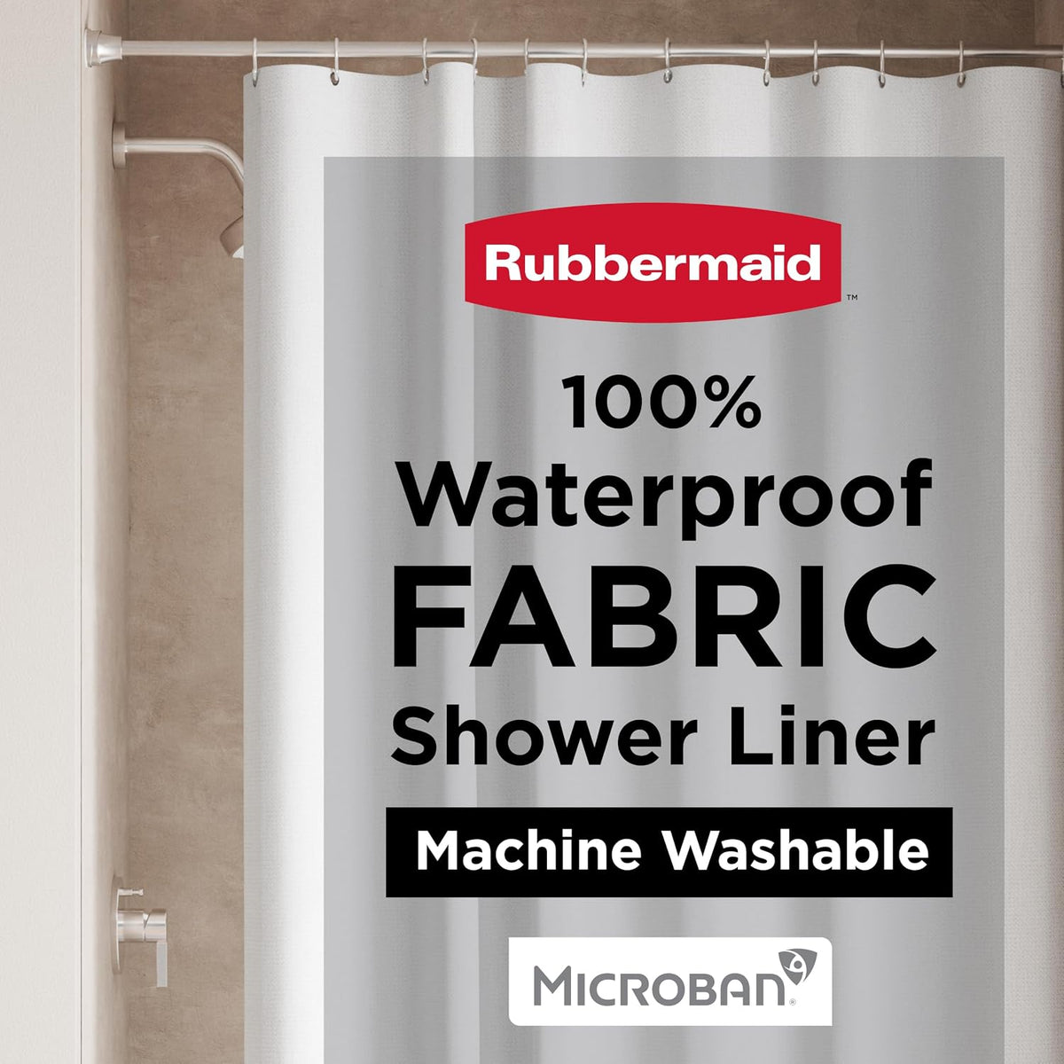 Black Shower Curtain Liner: Waterproof Fabric Shower Liner for Bathroom, with 2 Magnets and Rustproof Grommets, 70x72, Standard Size, Black