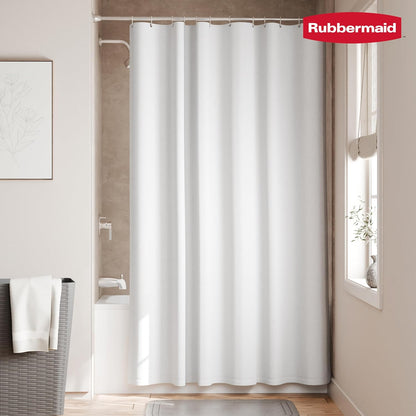 Black Shower Curtain Liner: Waterproof Fabric Shower Liner for Bathroom, with 2 Magnets and Rustproof Grommets, 70x72, Standard Size, Black
