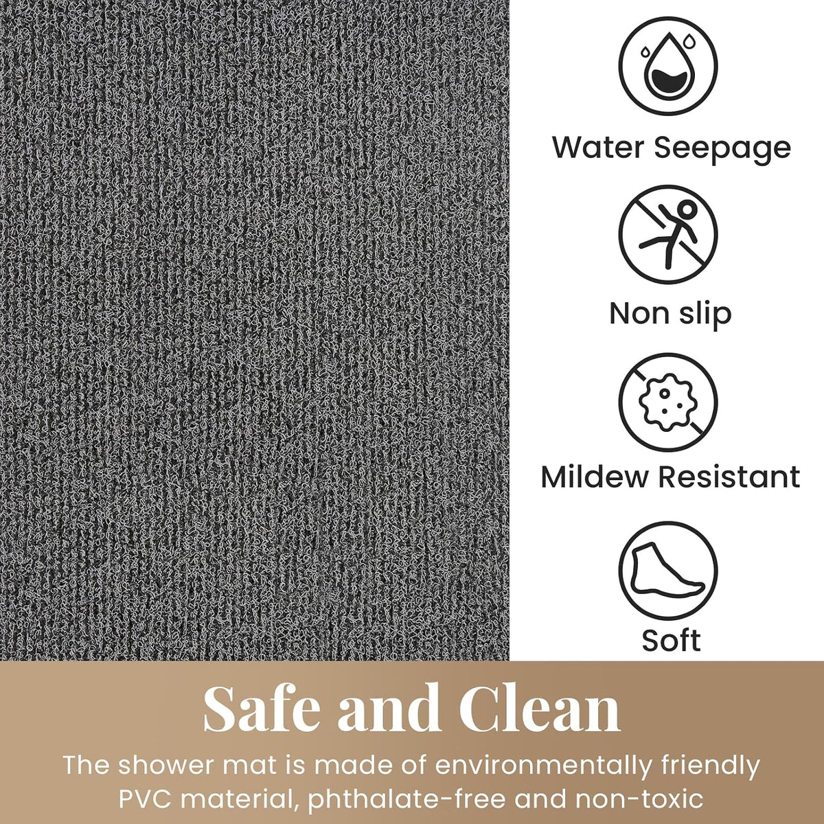 Shower Mat Bathtub Mat Non-Slip Soft Tub Mat