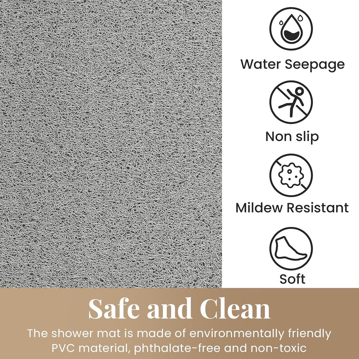 Shower Mat Bathtub Mat Non-Slip Soft Tub Mat