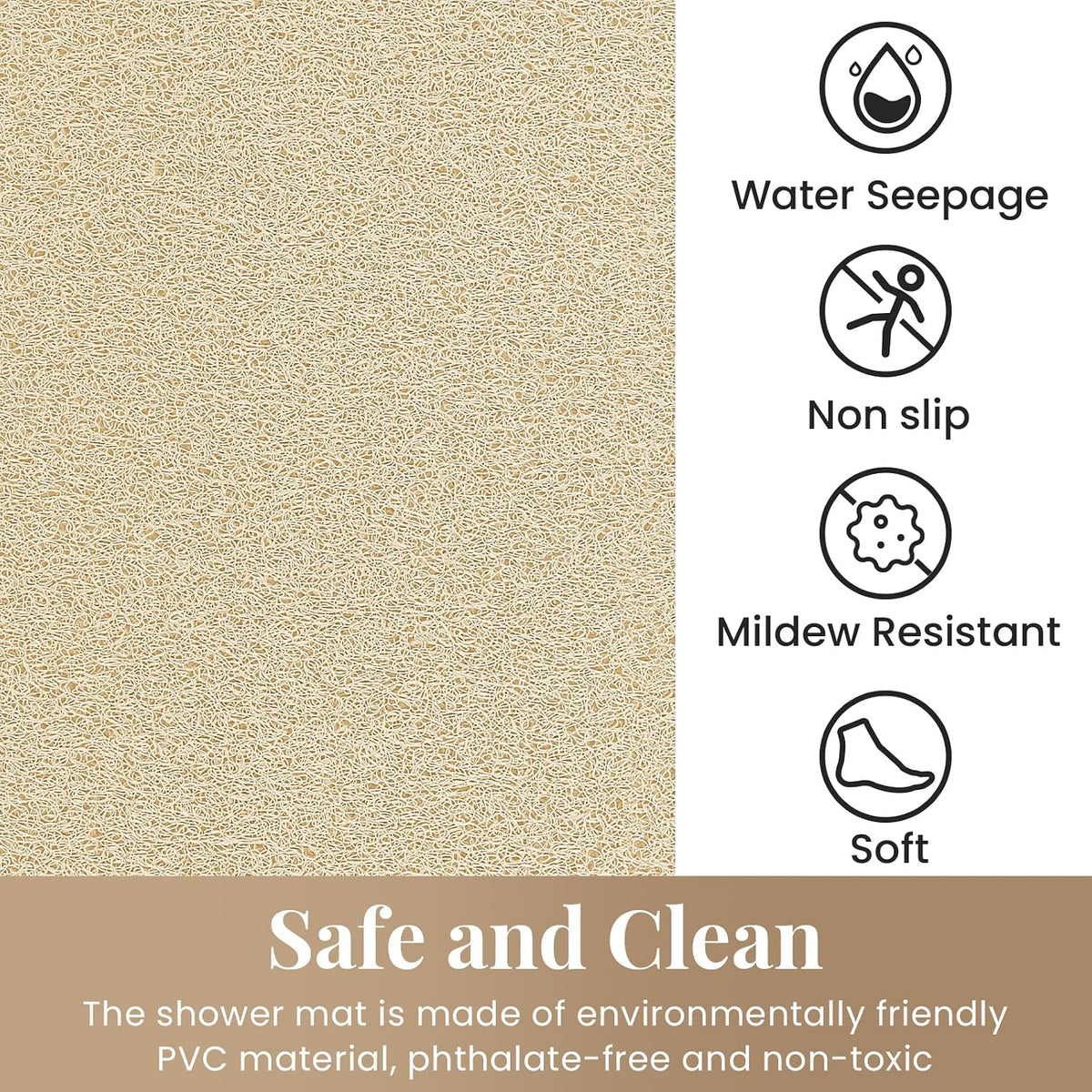Shower Mat Bathtub Mat Non-Slip Soft Tub Mat