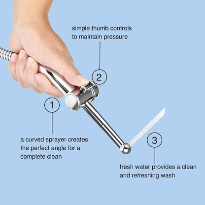 Hand Held Bidet Sprayer for Toilet: CleanSpa Advanced Bidet Attachment, Precision Pressure Control Jet Spray, Ergonomic Handheld Bidet for Toilet, Toilet Water Sprayer & Hose Set