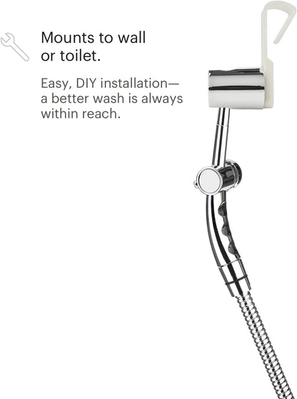 Hand Held Bidet Sprayer for Toilet: CleanSpa Advanced Bidet Attachment, Precision Pressure Control Jet Spray, Ergonomic Handheld Bidet for Toilet, Toilet Water Sprayer & Hose Set