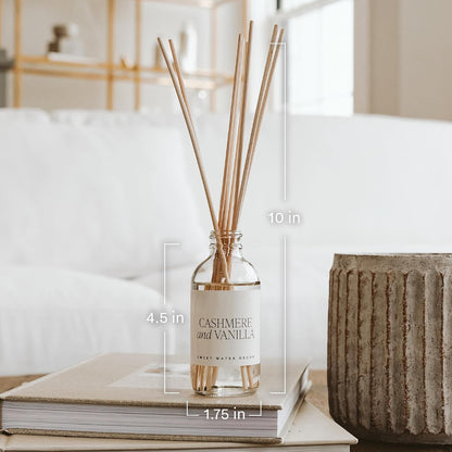 Salt & Sea Reed Diffuser Set - Sea Salt Citrus & Musk Amber Scent Diffuser - Reed Diffusers for Home with Long Lasting Fragrance - Non-Toxic Oil Reed Diffuser - Made in the USA
