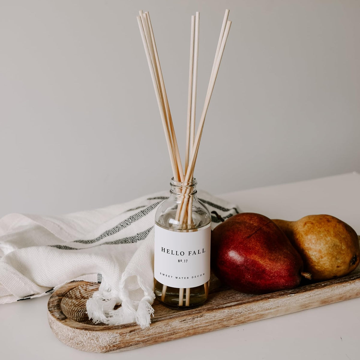 Salt & Sea Reed Diffuser Set - Sea Salt Citrus & Musk Amber Scent Diffuser - Reed Diffusers for Home with Long Lasting Fragrance - Non-Toxic Oil Reed Diffuser - Made in the USA