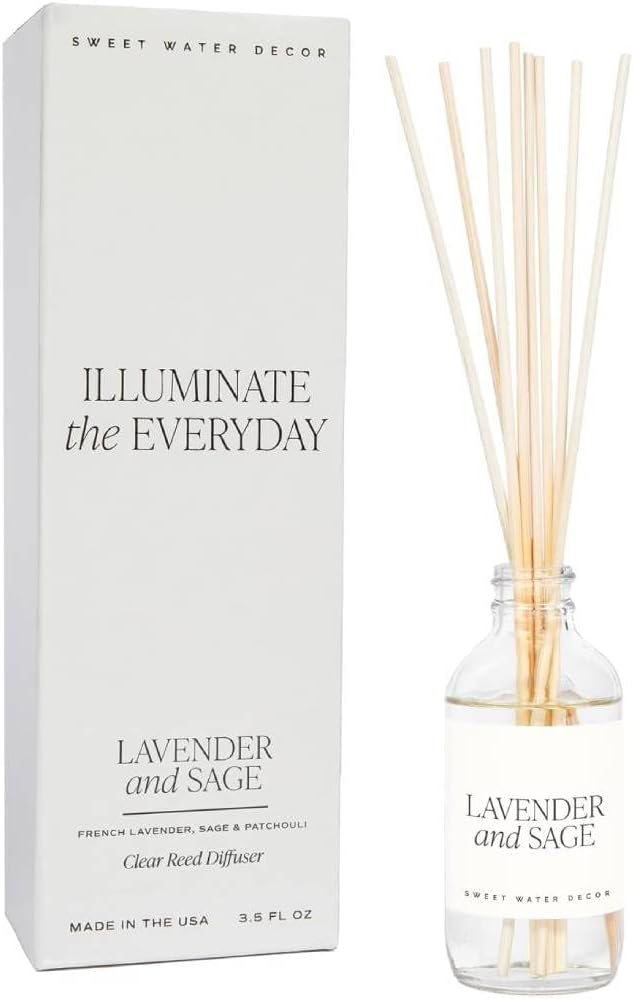 Salt & Sea Reed Diffuser Set - Sea Salt Citrus & Musk Amber Scent Diffuser - Reed Diffusers for Home with Long Lasting Fragrance - Non-Toxic Oil Reed Diffuser - Made in the USA