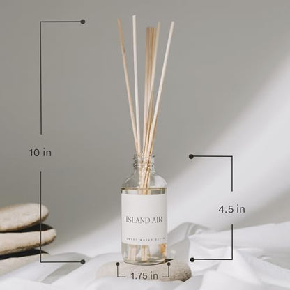 Salt & Sea Reed Diffuser Set - Sea Salt Citrus & Musk Amber Scent Diffuser - Reed Diffusers for Home with Long Lasting Fragrance - Non-Toxic Oil Reed Diffuser - Made in the USA
