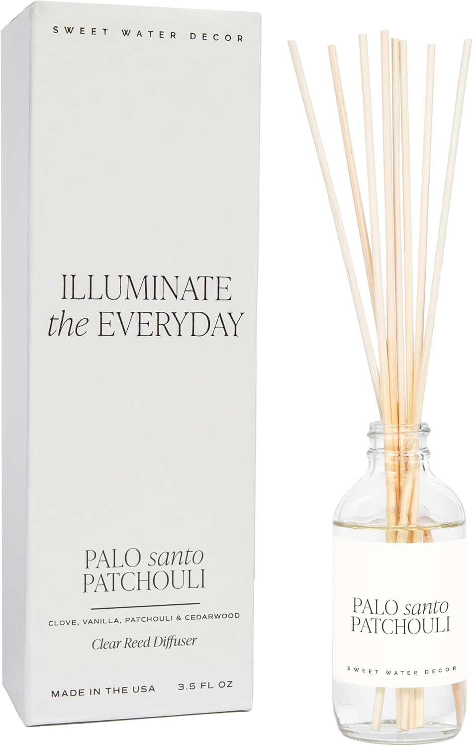 Salt & Sea Reed Diffuser Set - Sea Salt Citrus & Musk Amber Scent Diffuser - Reed Diffusers for Home with Long Lasting Fragrance - Non-Toxic Oil Reed Diffuser - Made in the USA