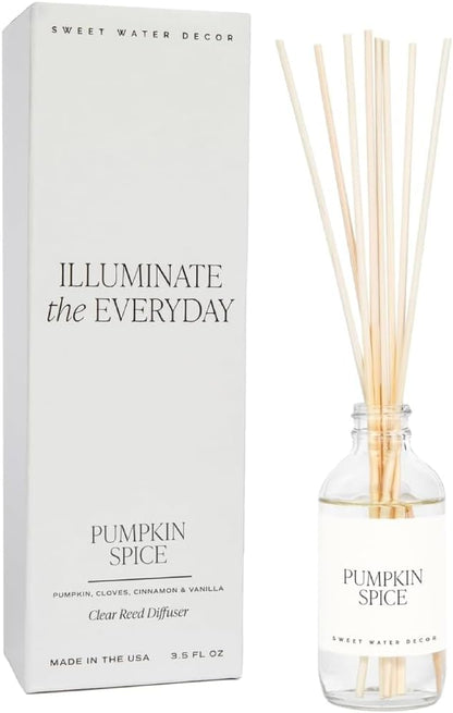 Salt & Sea Reed Diffuser Set - Sea Salt Citrus & Musk Amber Scent Diffuser - Reed Diffusers for Home with Long Lasting Fragrance - Non-Toxic Oil Reed Diffuser - Made in the USA