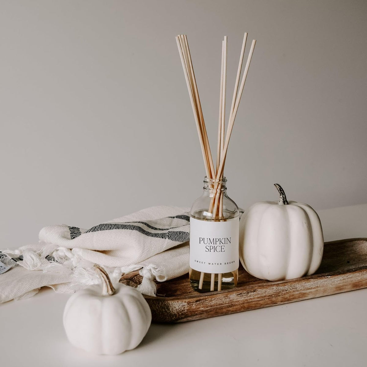 Salt & Sea Reed Diffuser Set - Sea Salt Citrus & Musk Amber Scent Diffuser - Reed Diffusers for Home with Long Lasting Fragrance - Non-Toxic Oil Reed Diffuser - Made in the USA
