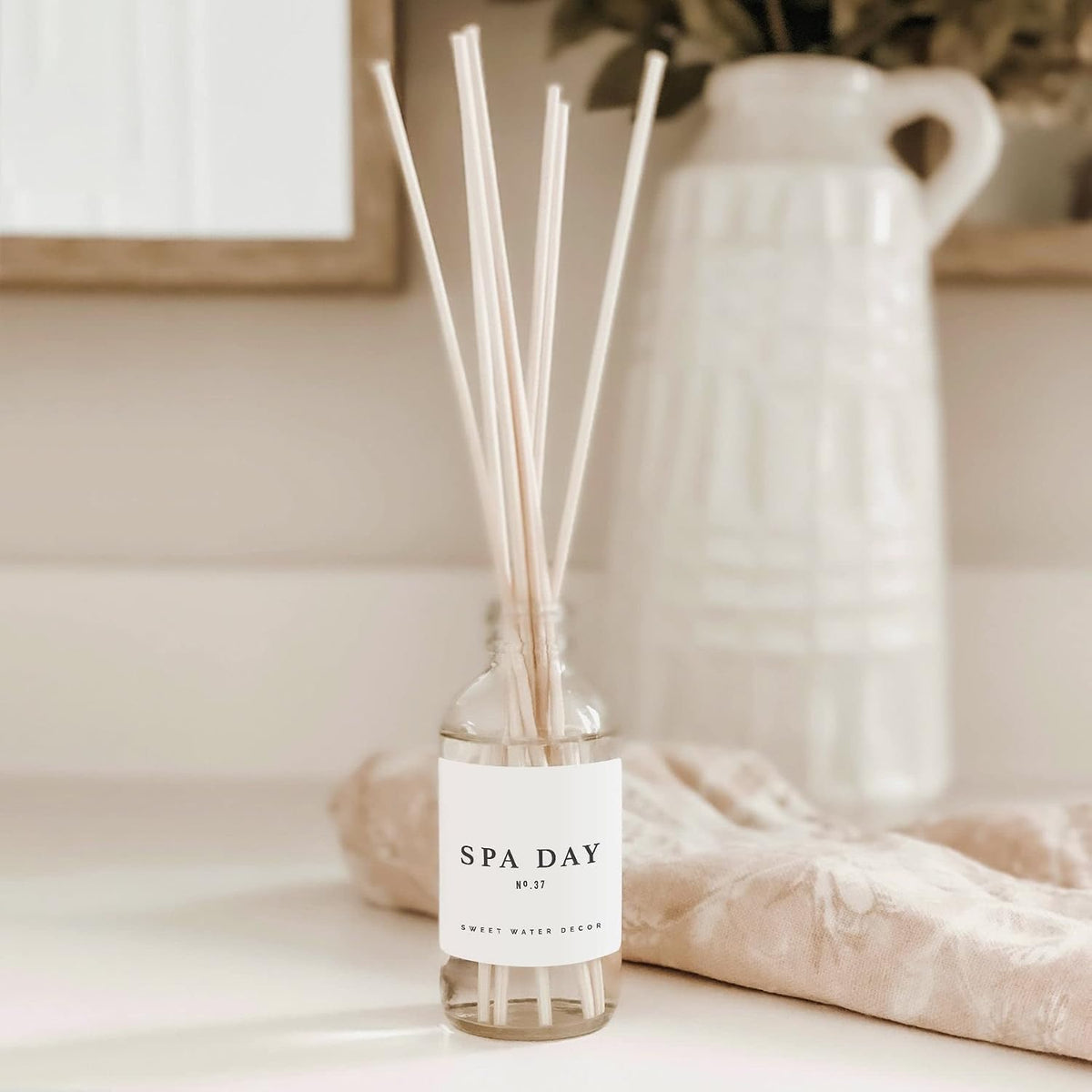 Salt & Sea Reed Diffuser Set - Sea Salt Citrus & Musk Amber Scent Diffuser - Reed Diffusers for Home with Long Lasting Fragrance - Non-Toxic Oil Reed Diffuser - Made in the USA