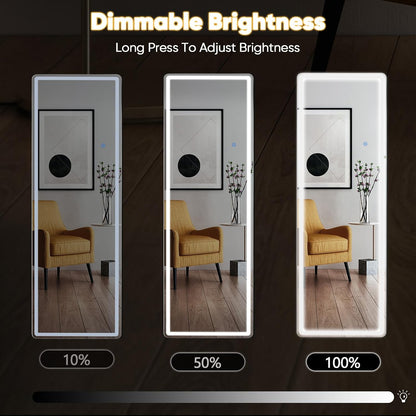 DUMOS Arched LED Mirror Full Length Standing, 16"x60" Full Body Wall Mirror