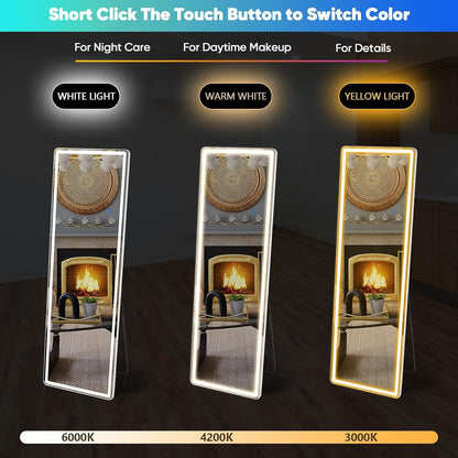 DUMOS Arched LED Mirror Full Length Standing, 16"x60" Full Body Wall Mirror