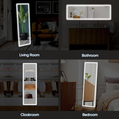 DUMOS Arched LED Mirror Full Length Standing, 16"x60" Full Body Wall Mirror