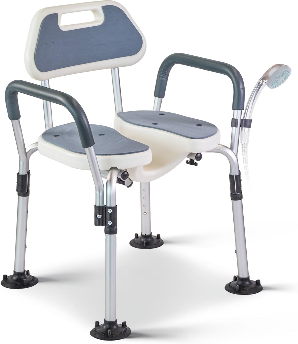 Folding Shower Chair, U Shape Shower Chair with 5-Level Adjustable