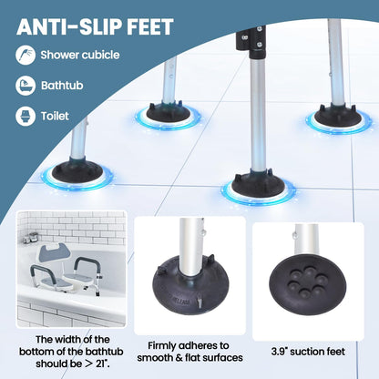 Folding Shower Chair, U Shape Shower Chair with 5-Level Adjustable