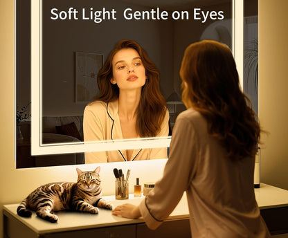 30"x22" LED Bathroom Mirror with Lights,Anti-Fog,3 Color Modes - Colors B