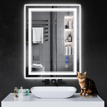 30"x22" LED Bathroom Mirror with Lights,Anti-Fog,3 Color Modes - Colors B