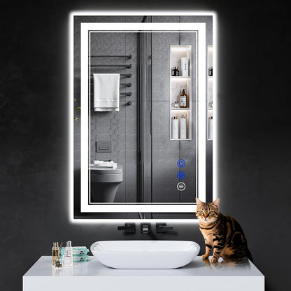 30"x22" LED Bathroom Mirror with Lights,Anti-Fog,3 Color Modes - Colors B