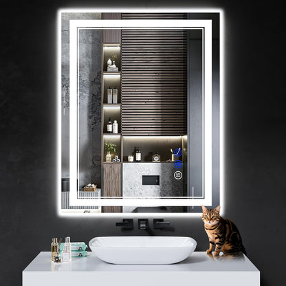 30"x22" LED Bathroom Mirror with Lights,Anti-Fog,3 Color Modes - Colors B