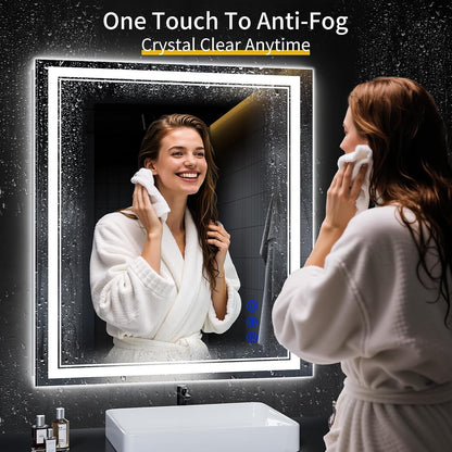 30"x22" LED Bathroom Mirror with Lights,Anti-Fog,3 Color Modes - Colors B