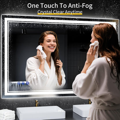 30"x22" LED Bathroom Mirror with Lights,Anti-Fog,3 Color Modes - Colors B