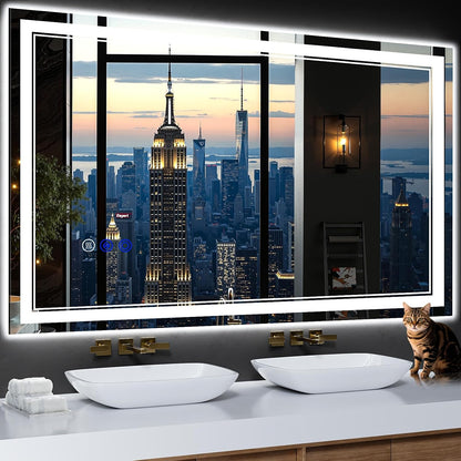 30"x22" LED Bathroom Mirror with Lights,Anti-Fog,3 Color Modes - Colors B