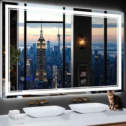30"x22" LED Bathroom Mirror with Lights,Anti-Fog,3 Color Modes - Colors B