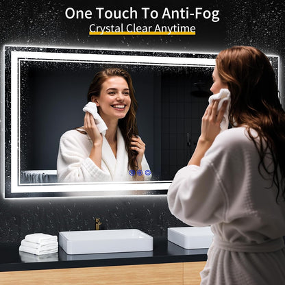 30"x22" LED Bathroom Mirror with Lights,Anti-Fog,3 Color Modes - Colors B