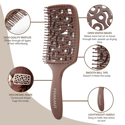 Professional Vented Hair Brush, Curved Hair Brush For Blow Drying