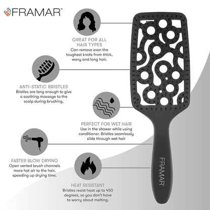 Professional Vented Hair Brush, Curved Hair Brush For Blow Drying