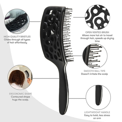 Professional Vented Hair Brush, Curved Hair Brush For Blow Drying