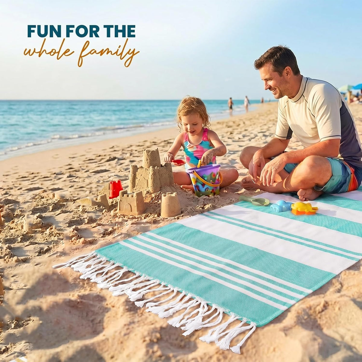 4 Pack Turkish Beach Towels, 40x72 in, 100% Cotton, Soft, Cool Grey