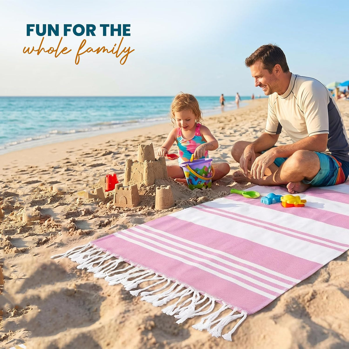 4 Pack Turkish Beach Towels, 40x72 in, 100% Cotton, Soft, Cool Grey