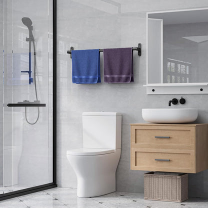 Matte Black 24" Towel Rack, Rustproof Wall Mounted Towel Bar