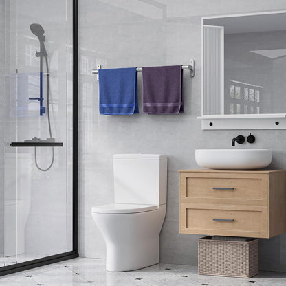 Matte Black 24" Towel Rack, Rustproof Wall Mounted Towel Bar