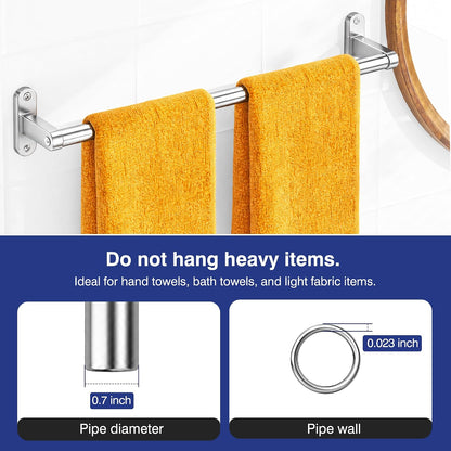 Matte Black 24" Towel Rack, Rustproof Wall Mounted Towel Bar