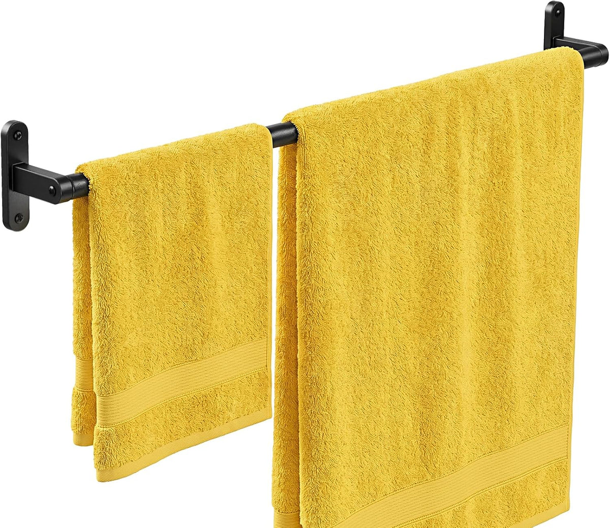 Matte Black 24" Towel Rack, Rustproof Wall Mounted Towel Bar