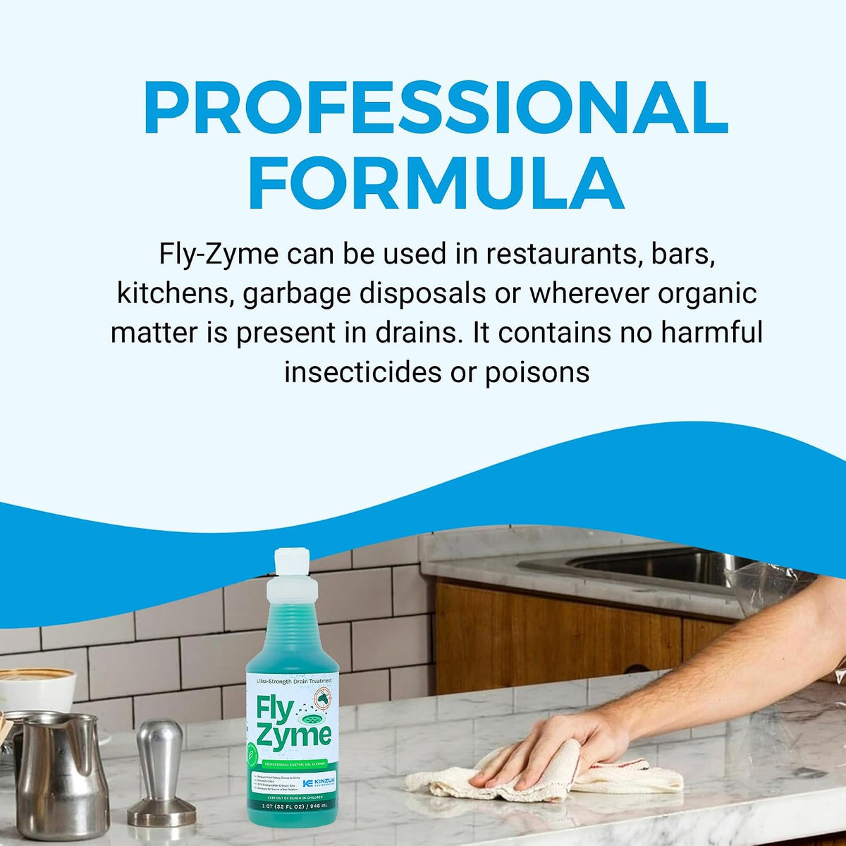 Fly-Zyme Enzyme Drain Cleaner Gel for Pipes, Fruit Flies & Odors, 32 fl oz