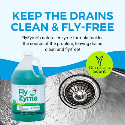 Fly-Zyme Enzyme Drain Cleaner Gel for Pipes, Fruit Flies & Odors, 32 fl oz