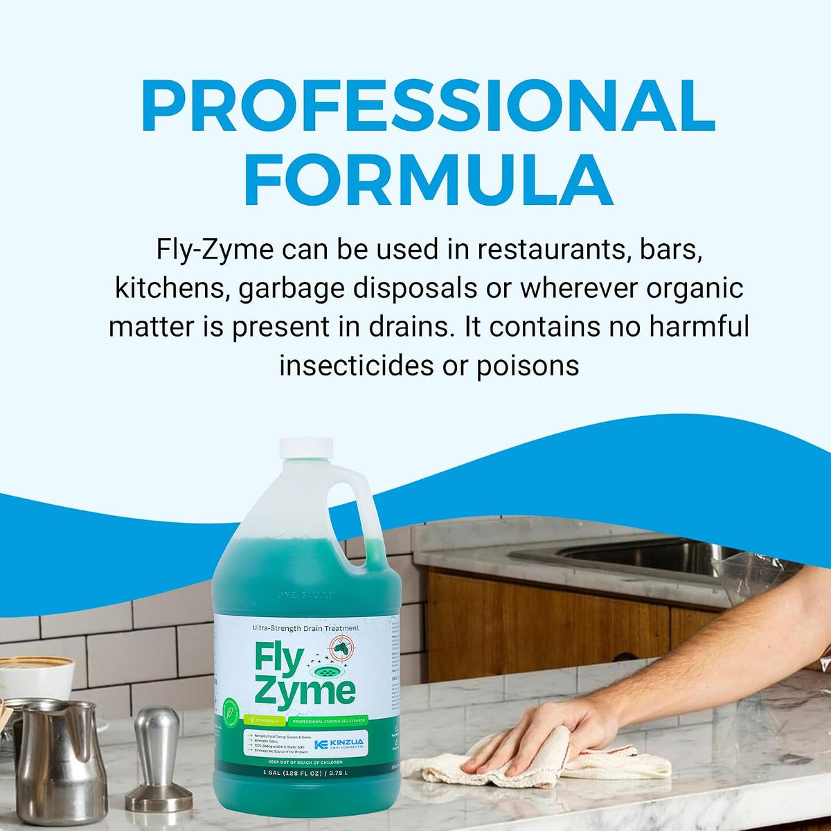 Fly-Zyme Enzyme Drain Cleaner Gel for Pipes, Fruit Flies & Odors, 32 fl oz
